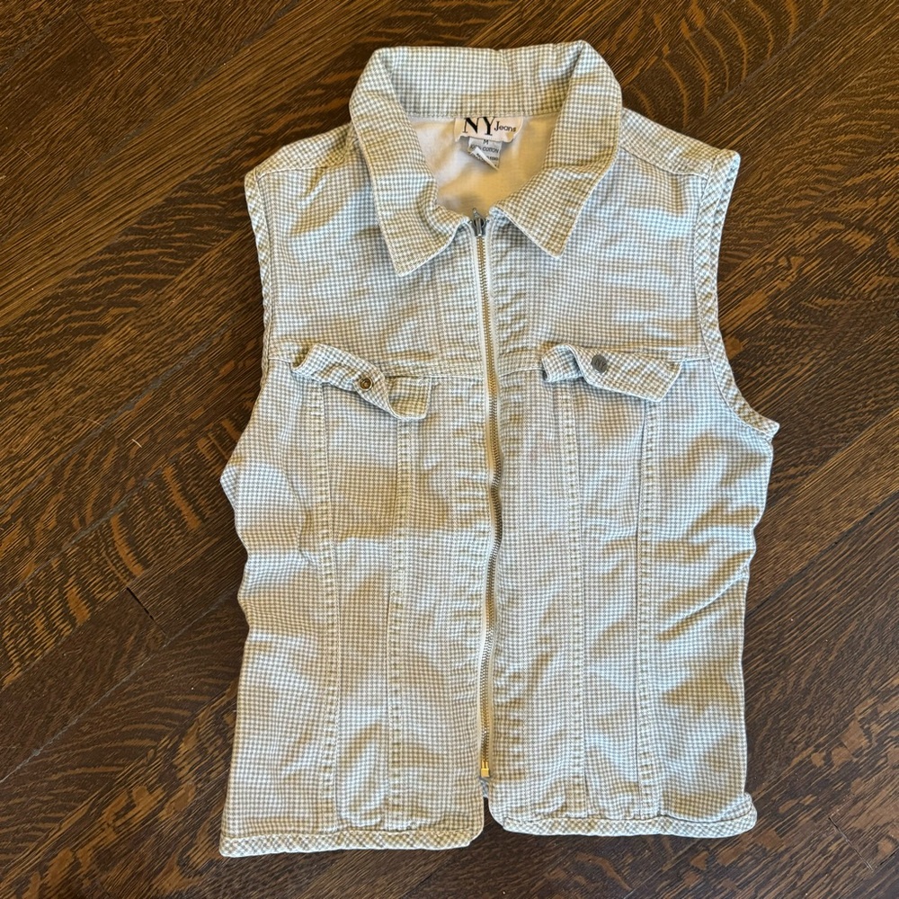 NYDJ Sleeveless Checkered Vest
